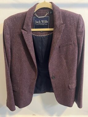 Jack Wills maroon tweed blazer